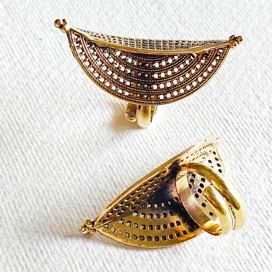 Brass Ethnic Curve Ring