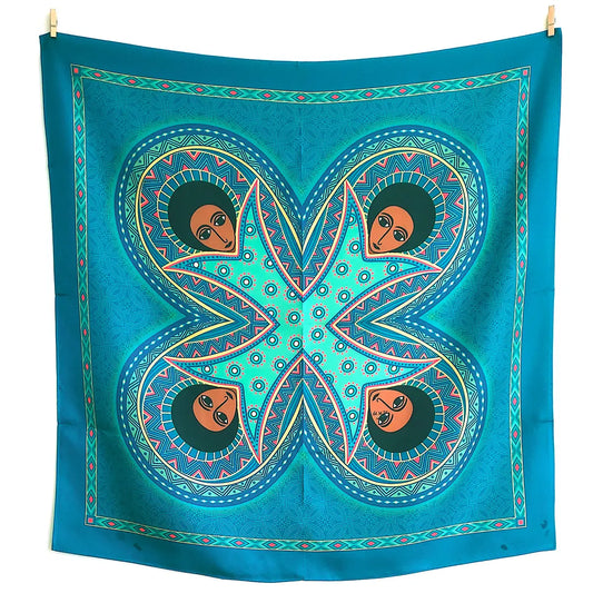 Afro Medallion Ethiopian Silk Scarf