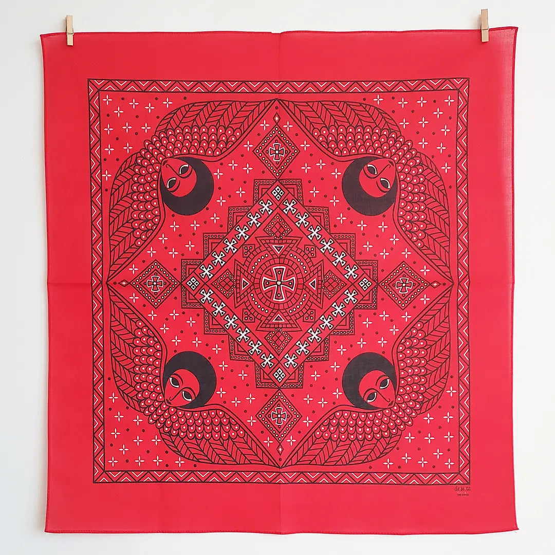 Mystical Afro Angels Ethiopian Bandana (Red)