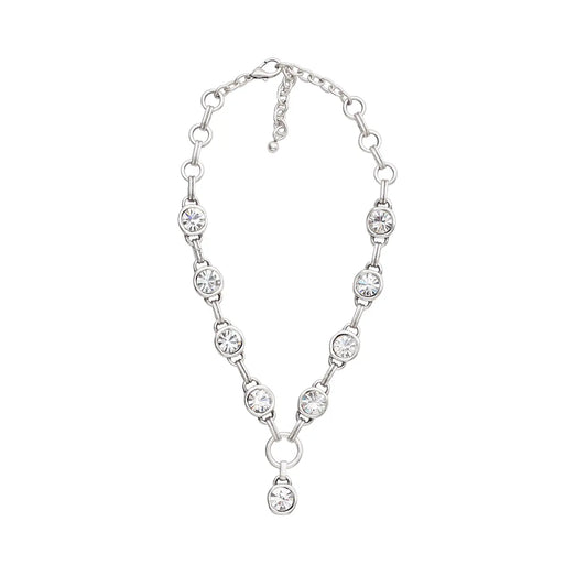 Aura Eyes Crystal Pewter Necklace