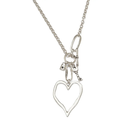 Big Heart Pewter Necklace