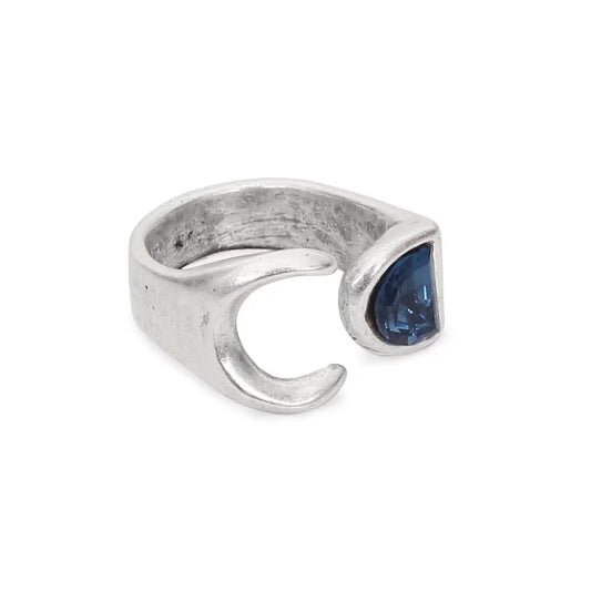 Bluemoon Crystal Brass Ring