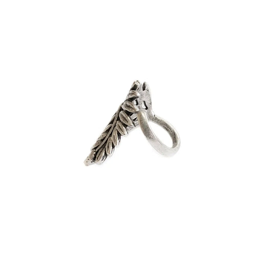 Leaf Brass Ring in Silver