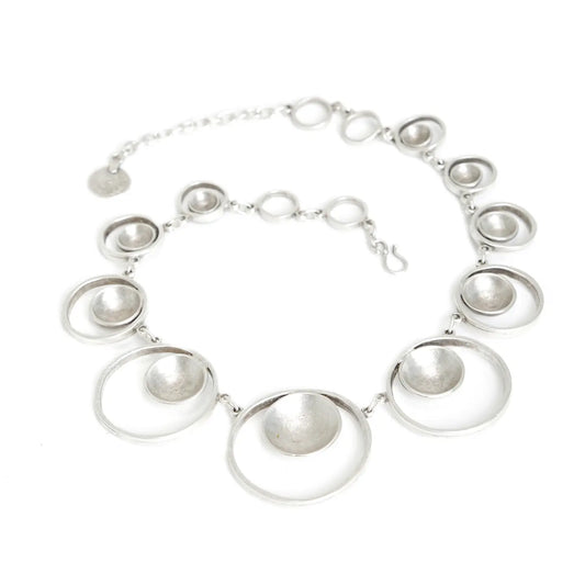 Multi Circle Pewter Necklace