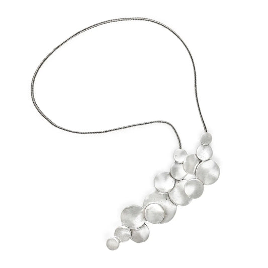 Layered Circle Pewter Necklace