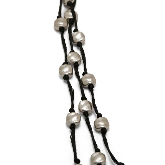 Beaded Circular Pewter Necklace