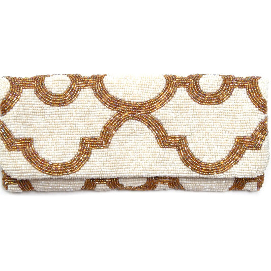 FO Brown Beaded Clutch