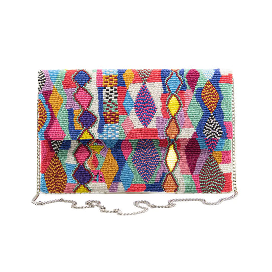 HFC Multi Color Beaded Clutch