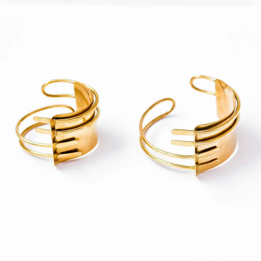 Brass Abstract Balance Cuff Bracelet