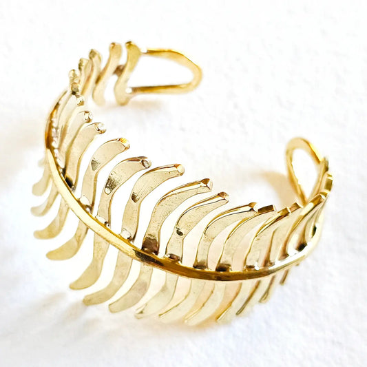 Brass Leaf Design Cuff