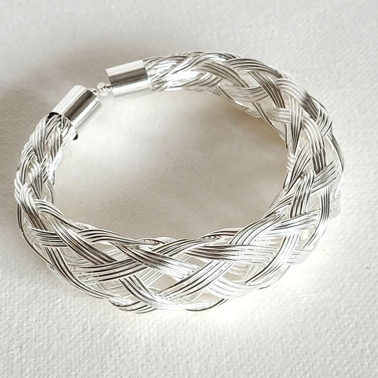 Silver Braided Woven Cuff