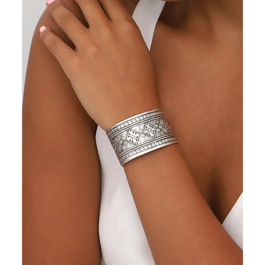 Etched Silver Aluminum Cuff