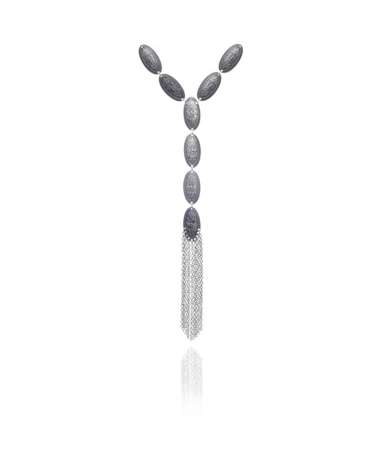 Silver Plated Bohemian Tribal Circle Necklace