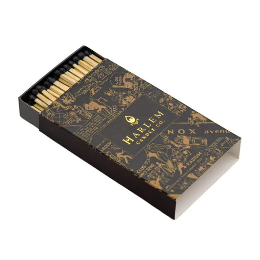 Elegant Matches - Nightclub Map of Harlem Black & Gold
