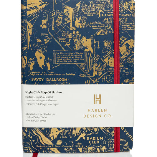 Night Club Map of Harlem Journal - Navy & Gold