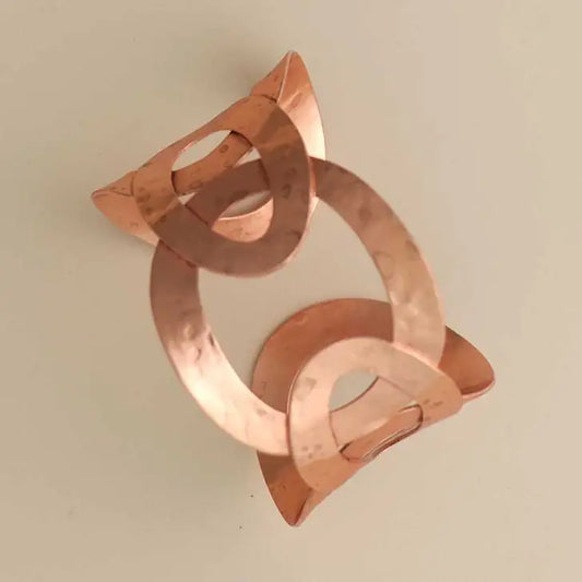 Copper Hammered Interlocking Cuff