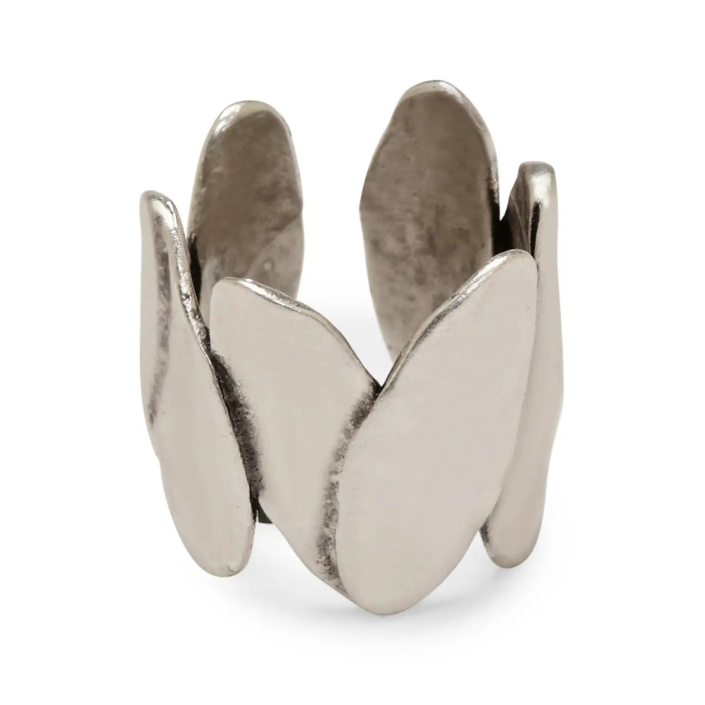 Encircled Petal Pewter Ring