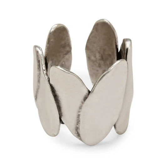 Encircled Petal Pewter Ring