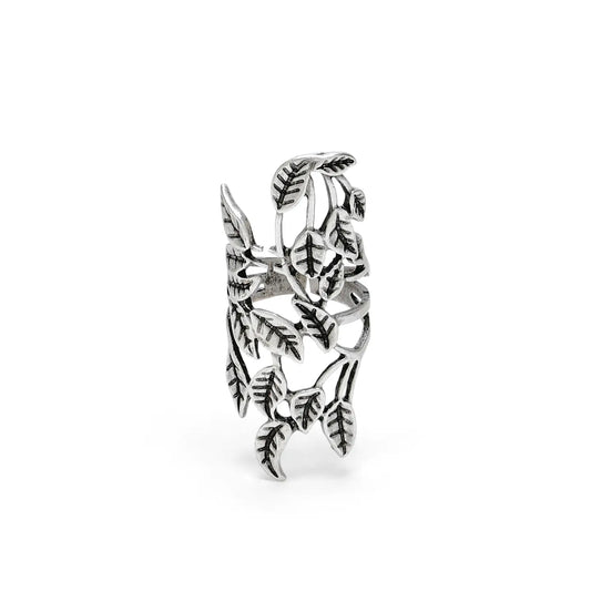 Silver Lushleaf Pewter Ring