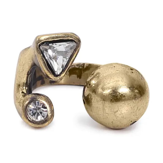 Orb and Crystal Pewter Ring