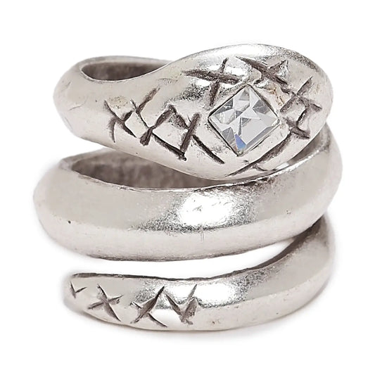 Snake With Clear Crystal Ring