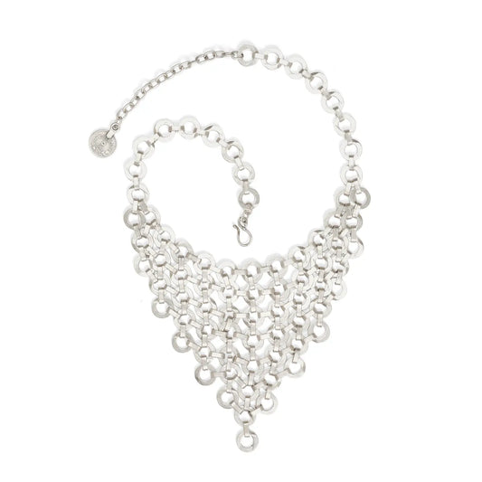 V-Round Pewter Necklace