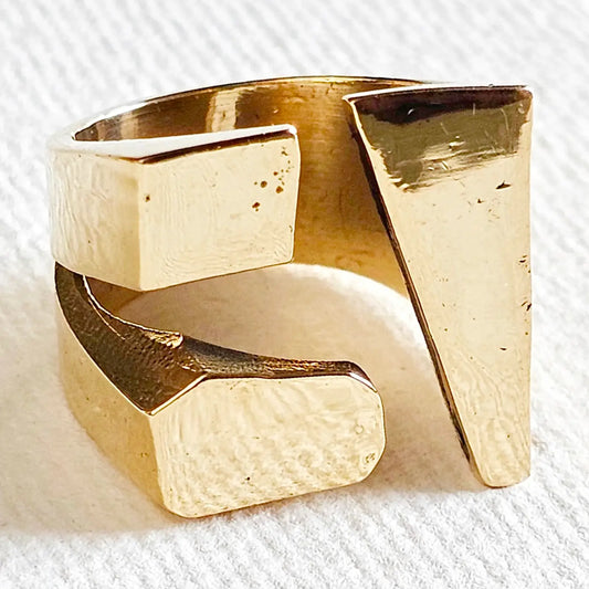 Brass Cubed Ring
