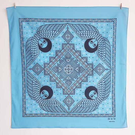 Mystical Afro Angels Ethiopian-Inspired Bandana -Summer Blue