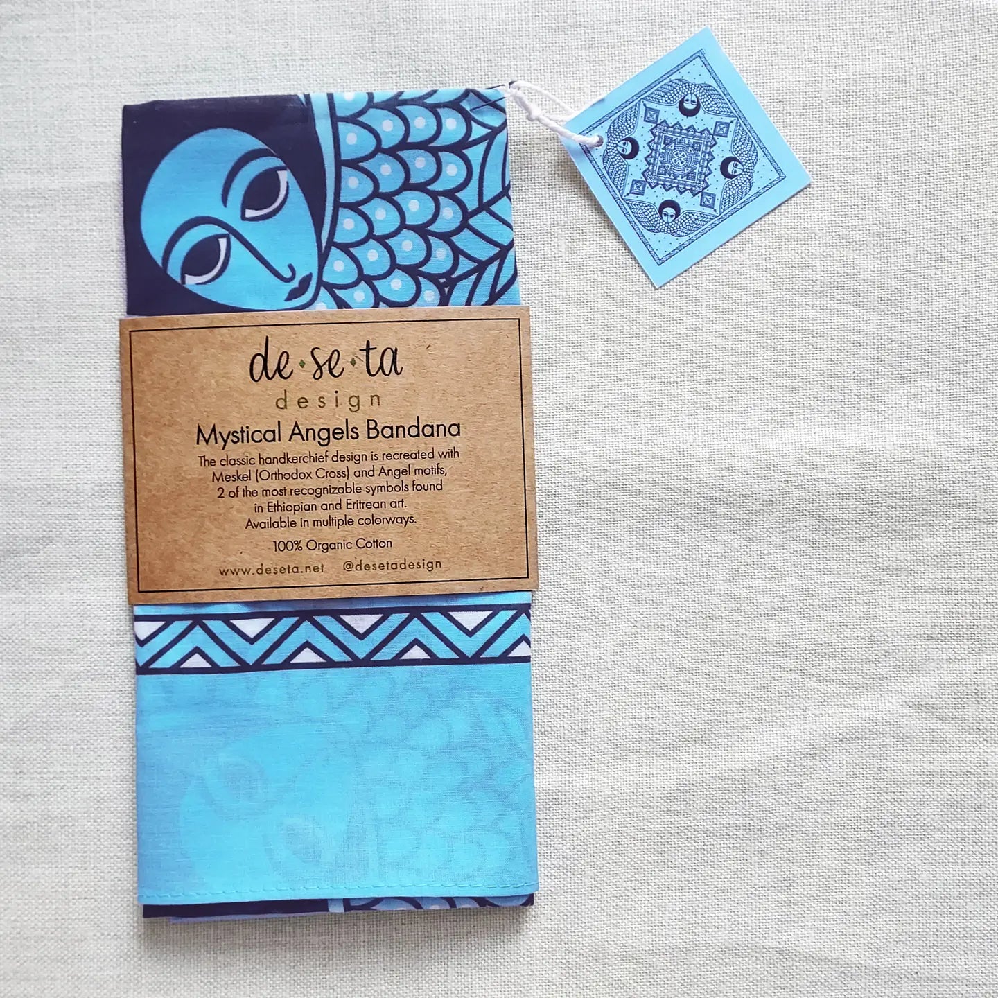 Mystical Afro Angels Ethiopian-Inspired Bandana -Summer Blue