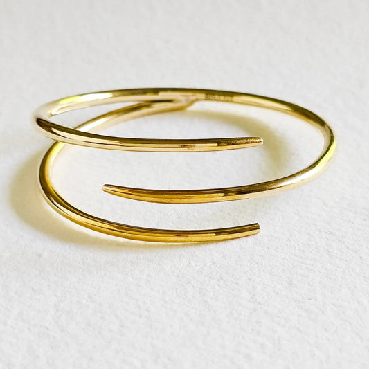 Brass Double Spike Wrap Bracelet