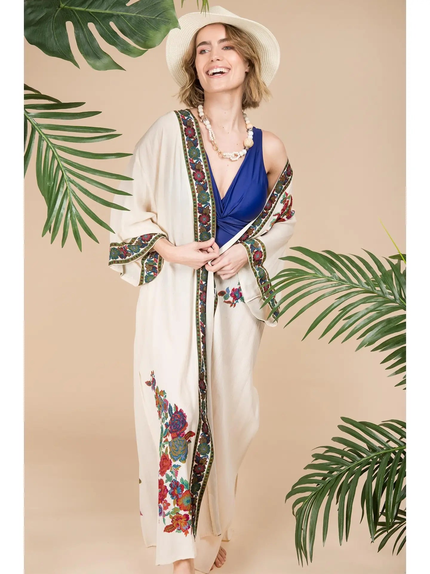 Long Floral Kimono Cover