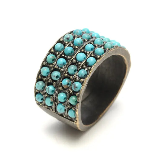 4 Row Band Turquoise Ring