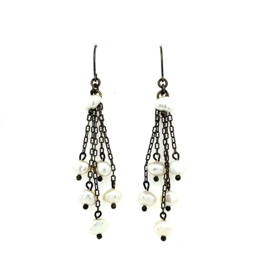 Chain and Fresh Water Pearl Earrings