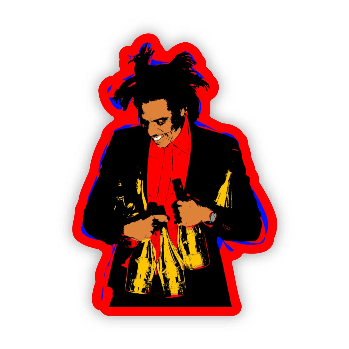 Jay-Z & Black Icon Champagne Stickers
