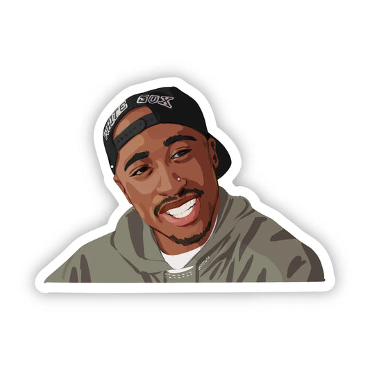 2 P A C Black Icon Sticker
