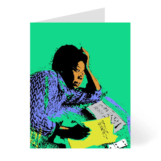 Maya Angelou Black Icon Writing Card