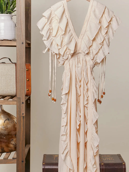 Flowy Ruffle Maxi Sleeveless Dress
