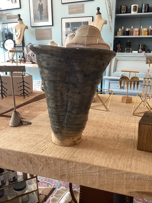 Leelyn Thompson Blue Dotted Ceramic Vase