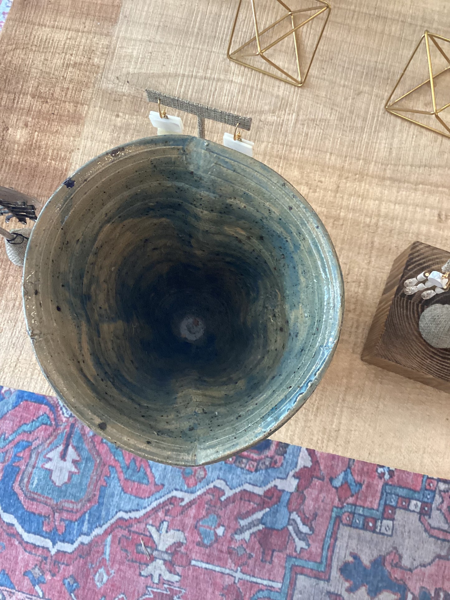 Leelyn Thompson Blue Dotted Ceramic Vase