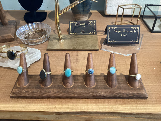 Jen Stone with Stone Brass Rings