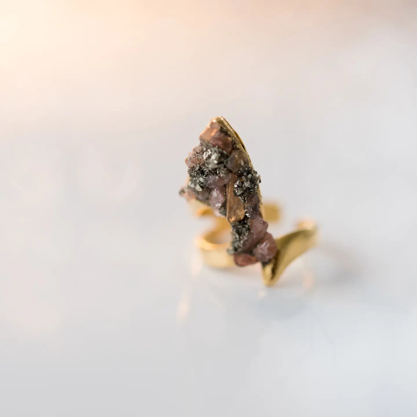 Pyrite Gold Raw Stone Ring