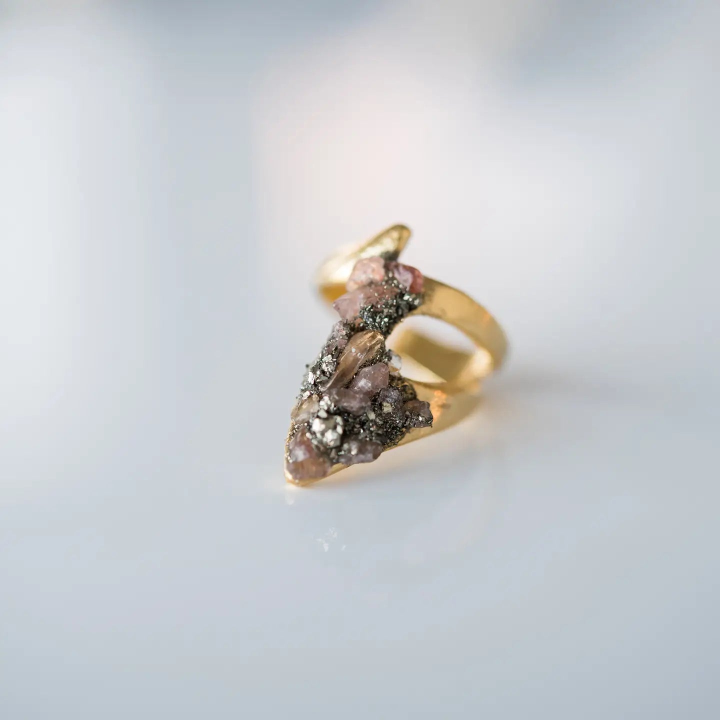 Pyrite Gold Raw Stone Ring
