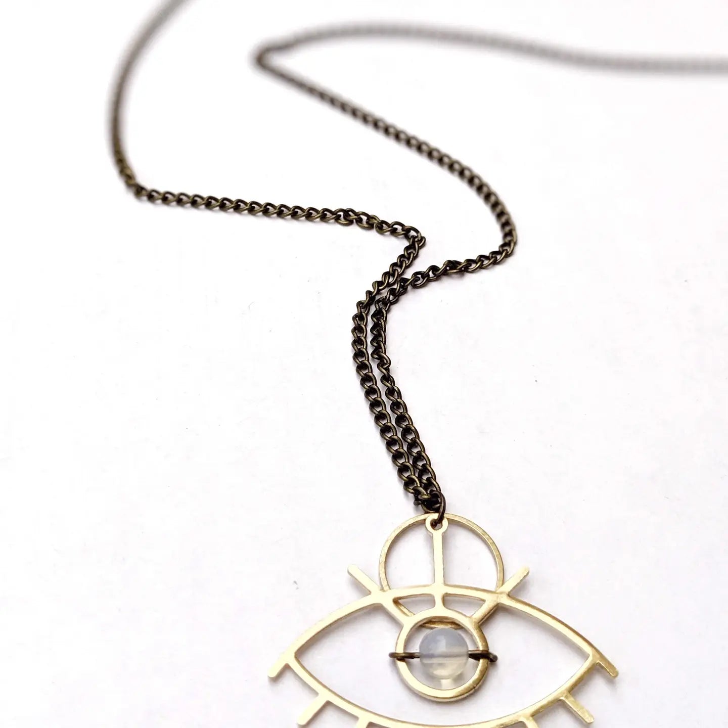 Moonstone Eye Pendant Necklace
