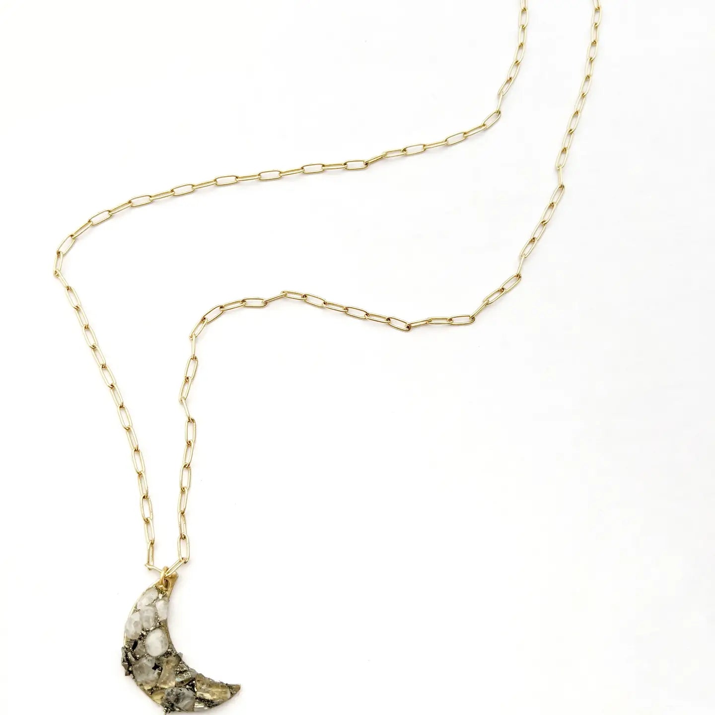 Moonstone Crescent Necklace
