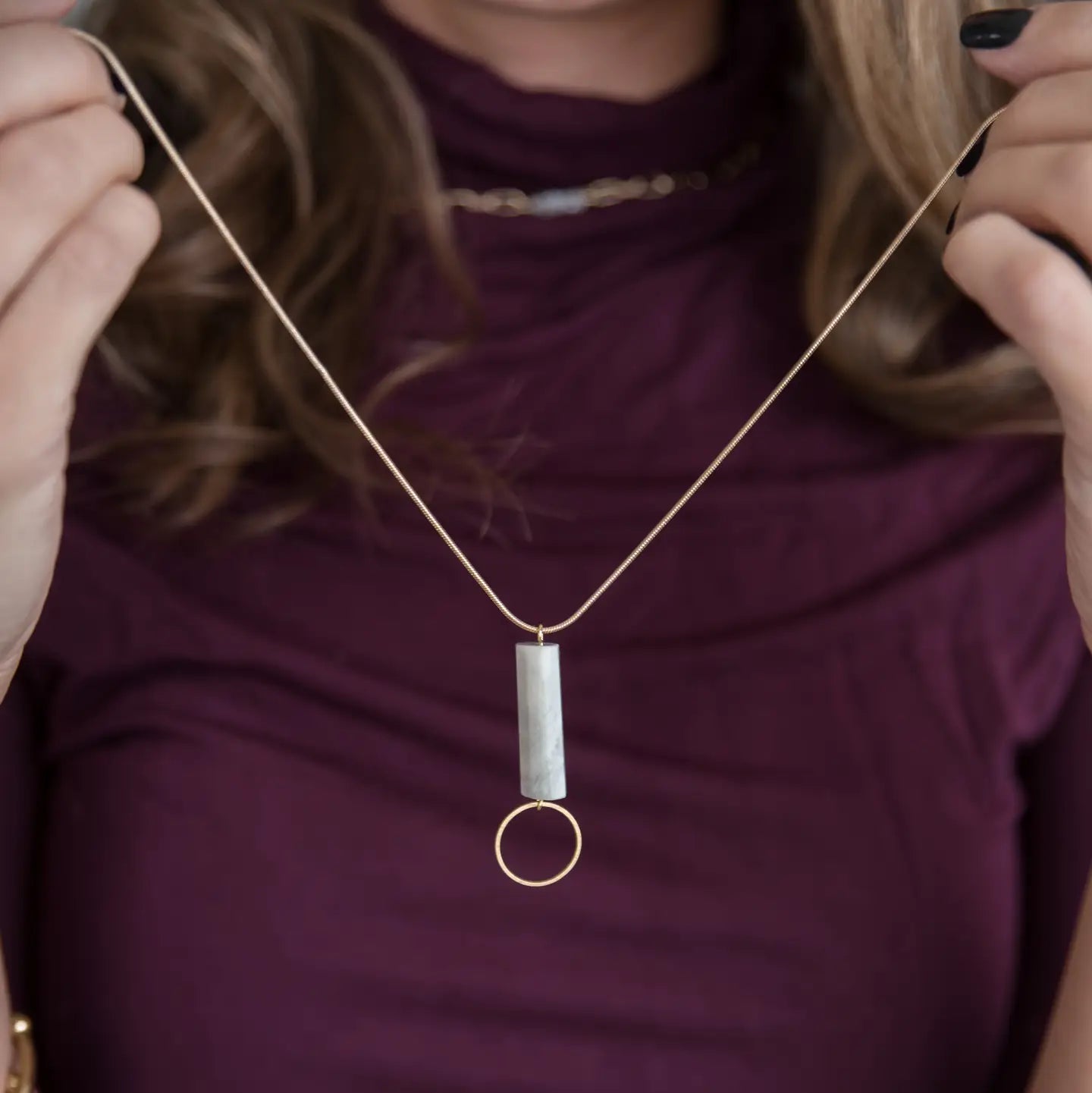 Moonstone Linear Necklace