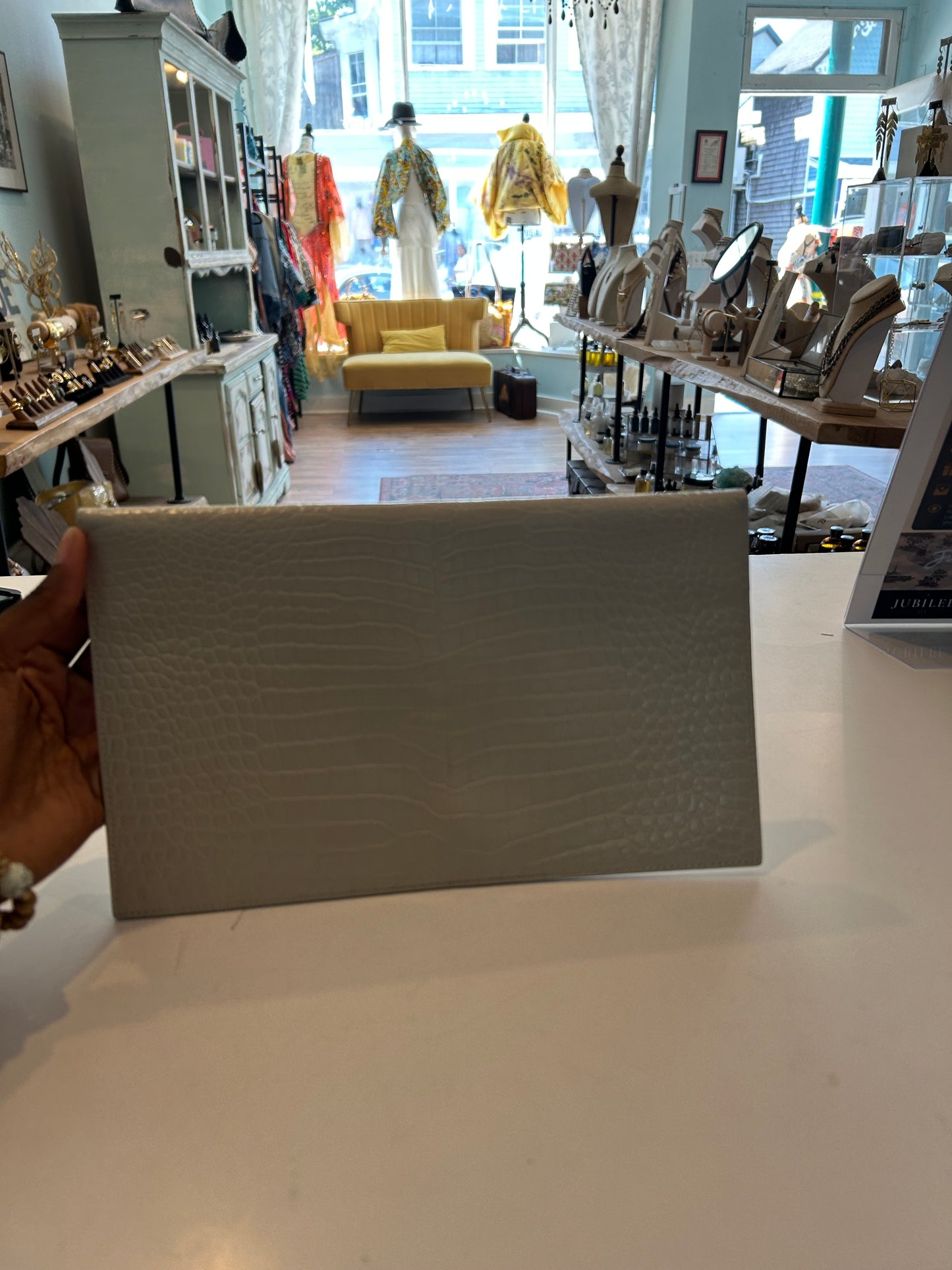 Saint Laurent Embossed Leather Uptown Clutch