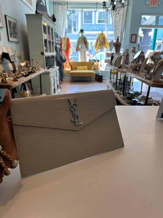 Saint Laurent Embossed Leather Uptown Clutch