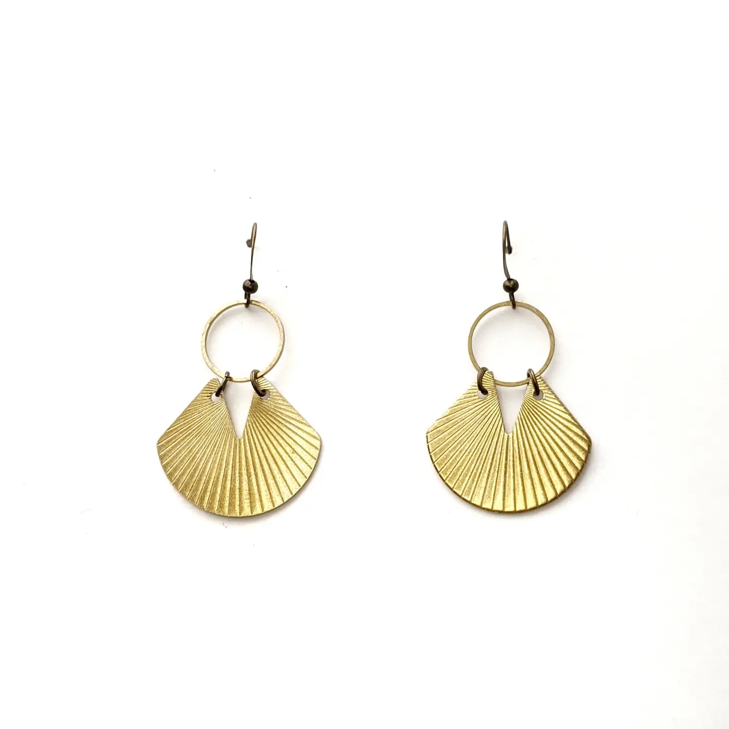 Brass Fan Earrings