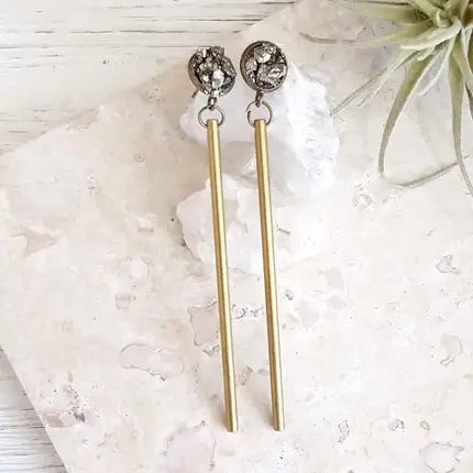 Raw Pyrite Gold Healing Earrings
