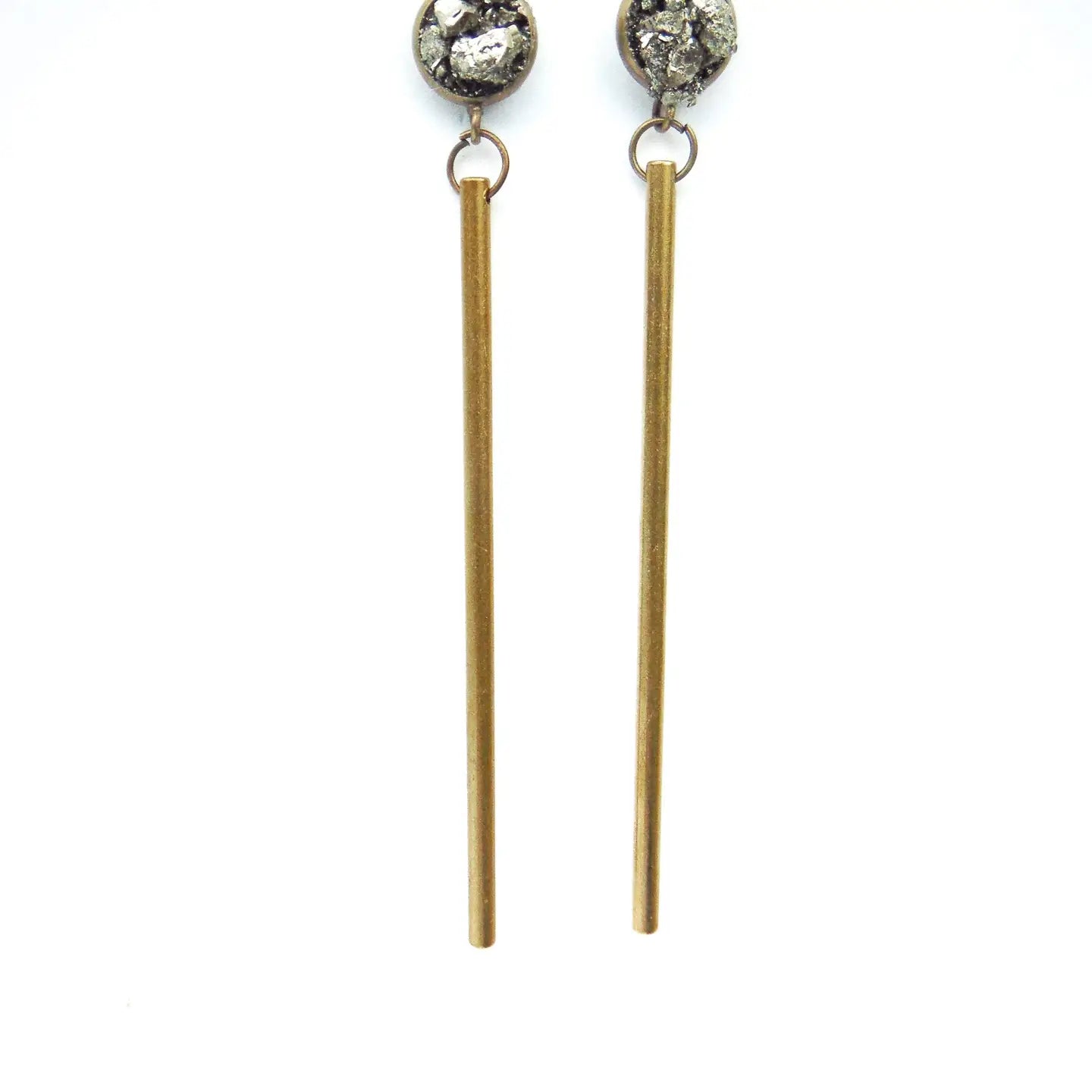 Raw Pyrite Gold Healing Earrings